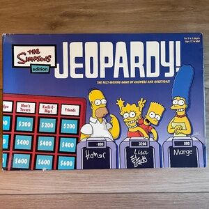 The Simpsons Edition Jeopardy Board Game Complete Family Trivia Game COMPLETE